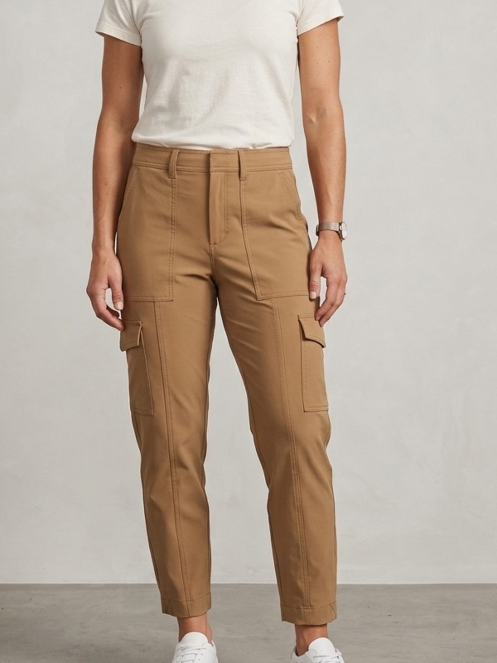 Banana Republic Sz 8 Brown Tan Utility Cargo Tapered Pants